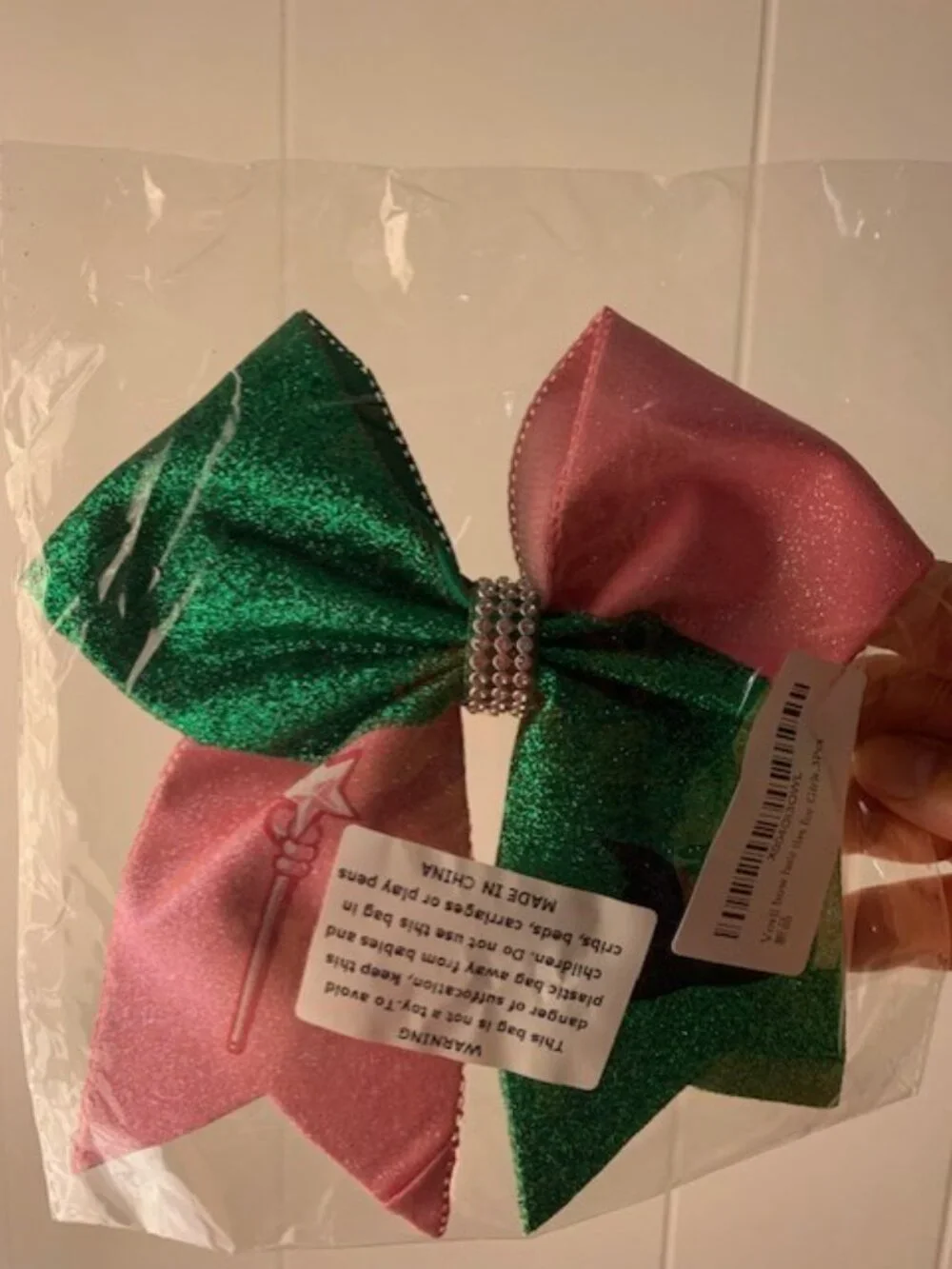 NWT 💚🩷Wicked Pink Green Hair Accessory Bow